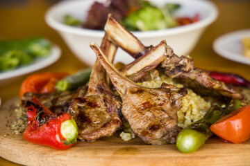 delicious meat dish in a restaurant
