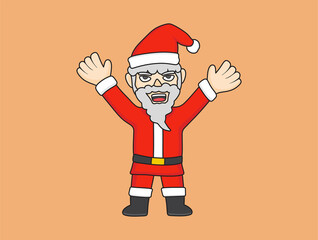 An illustration of cute Santa Claus character