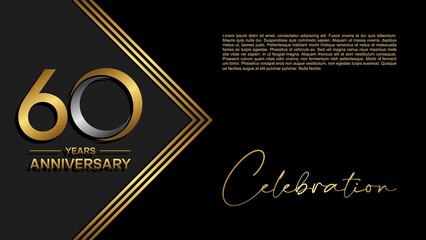 60th anniversary logo. Golden anniversary celebration logo design for booklet, leaflet, magazine, brochure poster, web, invitation or greeting card. vector illustrations.
