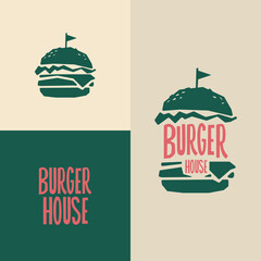 Burger house brand concept. Hand drawn typography.