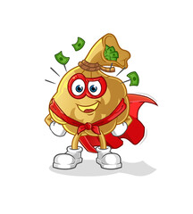 money bag heroes vector. cartoon character