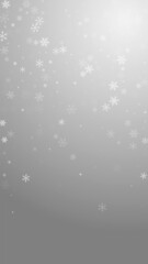 Sparse snowfall Christmas background. Subtle flyin