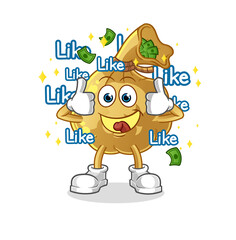 money bag give lots of likes. cartoon vector