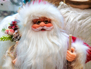 Cute Santa Claus, colorful Christmas holiday decorations
