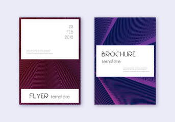 Naklejka premium Stylish cover design template set. Violet abstract