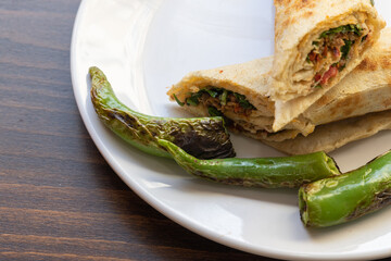 delicious turkish kebab on a table