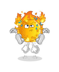 meteor fart jumping illustration. character vector