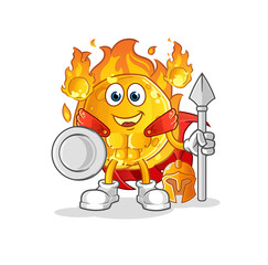 meteor spartan character. cartoon mascot vector