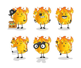 meteor Pirate group character. cartoon mascot vector