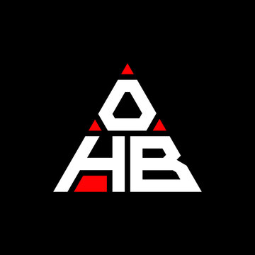 OHB triangle letter logo design with triangle shape. OHB triangle logo design monogram. OHB triangle vector logo template with red color. OHB triangular logo Simple, Elegant, and Luxurious Logo...