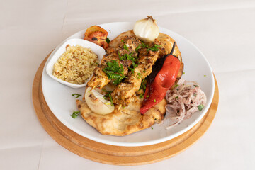 delicious turkish kebab on a table