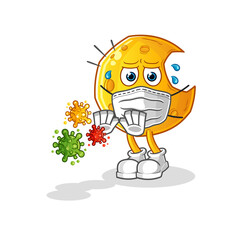 Crescent moon refuse viruses cartoon. cartoon mascot vector