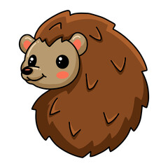 Cute little hedgehog cartoon posing
