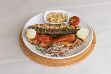 delicious turkish kebab on a table