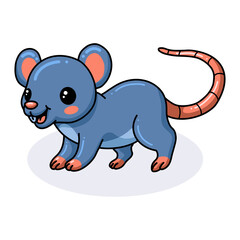 Cute little mouse cartoon posing