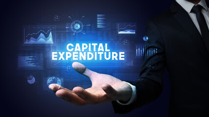 Hand of Businessman holding motivational message