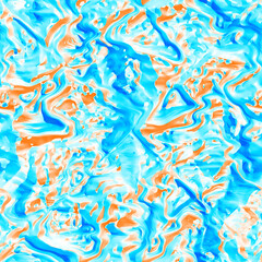 Wavy summer dip dye background. Ombre color blend for beach swimwear, trendy fashion print. Boho dripping wave digital watercolor effect. High resolution artistic seamless pattern material.