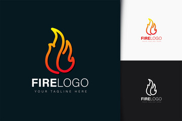 Fire logo design with gradient