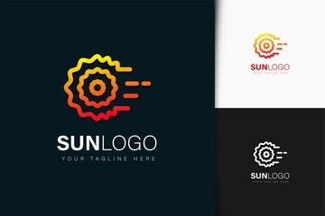 Sun logo design with gradient