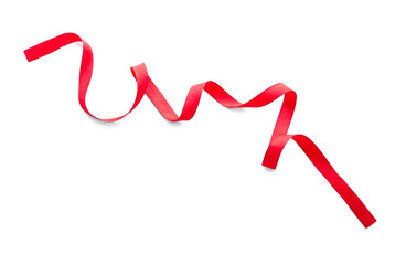 Rd ribbon on white background