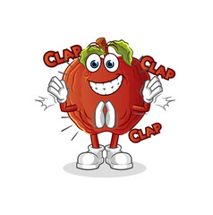 rotten apple applause illustration. character vector