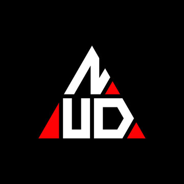 NUD triangle letter logo design with triangle shape. NUD triangle logo design monogram. NUD triangle vector logo template with red color. NUD triangular logo Simple, Elegant, and Luxurious Logo...