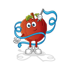rotten apple Rhythmic Gymnastics mascot. cartoon vector