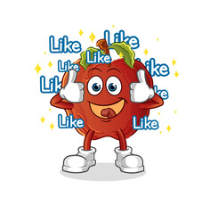 rotten apple give lots of likes. cartoon vector