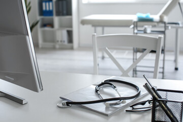 Doctor's workplace in modern clinic