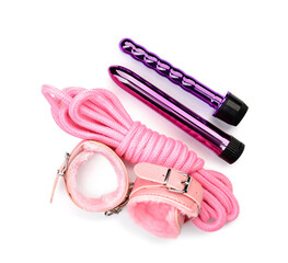 Different sex toys isolated on white