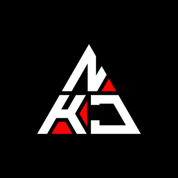 NKJ triangle letter logo design with triangle shape. NKJ triangle logo design monogram. NKJ triangle vector logo template with red color. NKJ triangular logo Simple, Elegant, and Luxurious Logo...