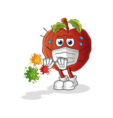 Obraz premium rotten apple refuse viruses cartoon. cartoon mascot vector