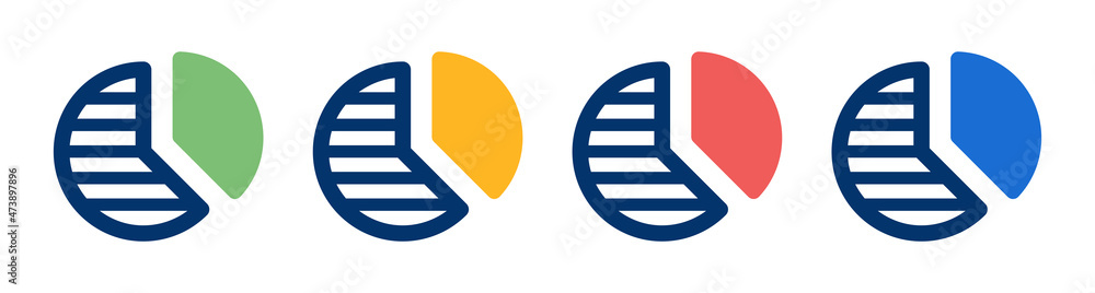 Poster pie chart icon set. circular finance statistic vector illustration