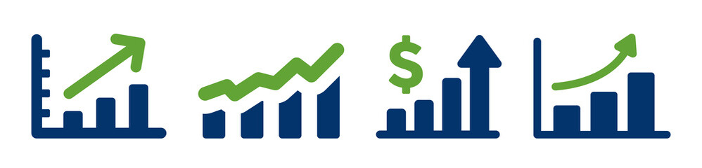 Increasing analysis chart icon. Financial profit icon vector illustration