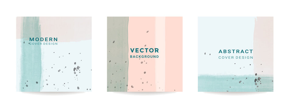 Square banner template for social media post and stories. Trendy abstract square template with pastel watercolor concept.