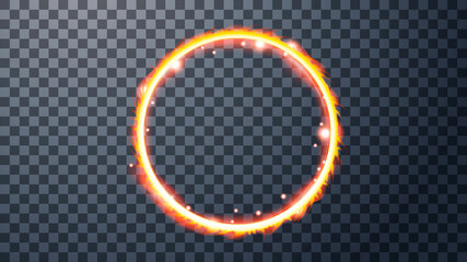  Ethereal fire portal sign with strange flame spark.  - obrazy, fototapety, plakaty