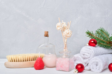 Christmas spa treatments fund with a place for text.