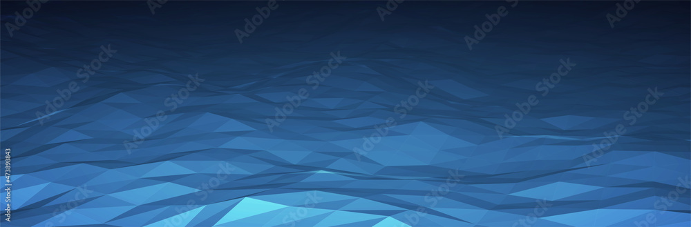 Aufkleber abstract blue background. dark low poly triangle pattern. virtual computer landscape. technology sty