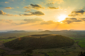 sunrise in the mountains. jeju