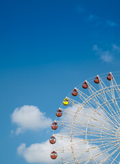 Ferris Wheel With Blue Sky in Okinawa Japan.	