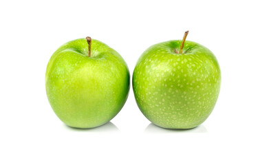 Green apple isolated on the white background.