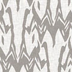 Seamless french neutral greige geometric farmhouse linen background. Provence grey white rustic romantic woven pattern texture. Shabby chic style tonal cottage shape textile print.  - 473901898