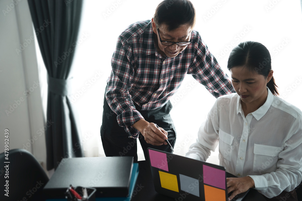 Canvas Prints businessman and businesswoman work together