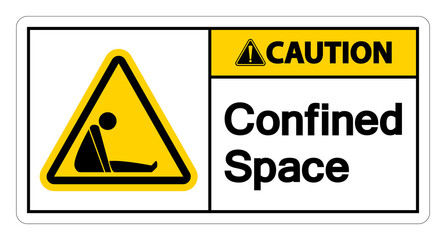 Caution Confined Space Symbol Sign Isolated On White Background