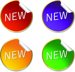 Circle New Tag label bright vector