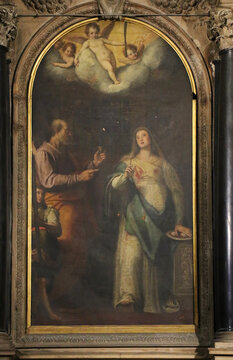 Paintings inside the chapel of Duomo di Milano