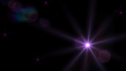 black background with bright rays. cosmic rays background. bright Star