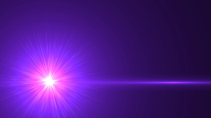 black background with bright rays. cosmic rays background. bright  purple Star