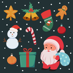 christmas stuff clipart with santa claus