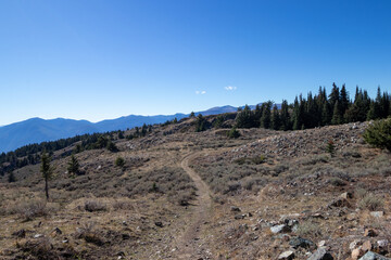 Hiking trail on Mt Kobau in British Columbia